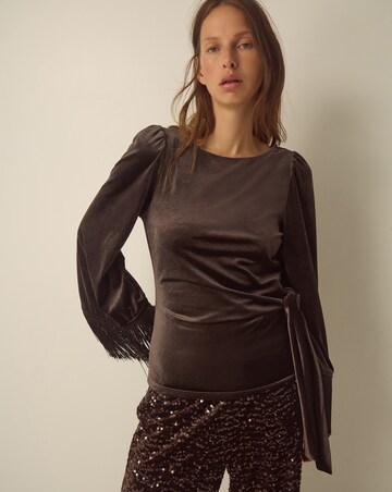 Monsoon Tamara Tie Side Velvet Top