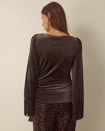 Monsoon Tamara Tie Side Velvet Top
