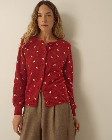 Monsoon Fee Foil Bow Crew Neck Cardigan