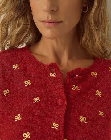 Monsoon Fee Foil Bow Crew Neck Cardigan