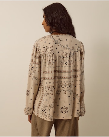 Monsoon Gigi V-Neck Paisley Jersey Shirt
