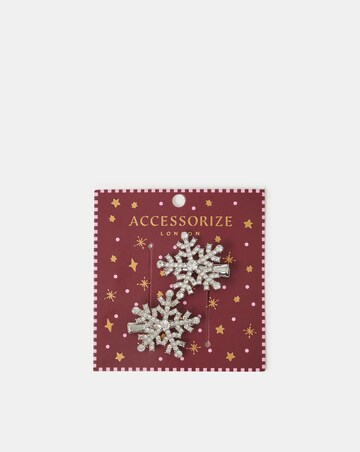 Accessorize Snowflake Snap Hair Clips