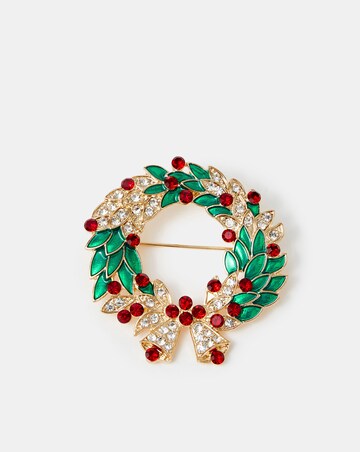 Accessorize Christmas Wreath Brooch