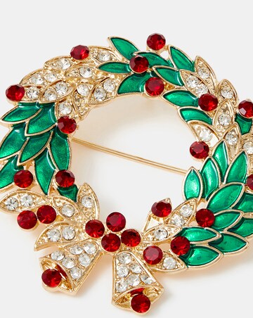 Accessorize Christmas Wreath Brooch