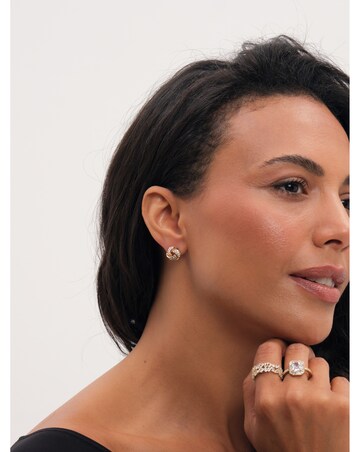 Jon Richard Gold Plated Pave Knot Earrings