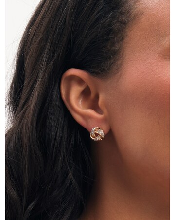 Jon Richard Gold Plated Pave Knot Earrings