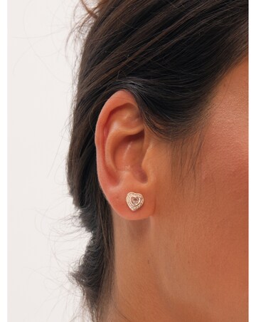 Jon Richard Gold Plated And Crystal Halo Heart Stud Earrings