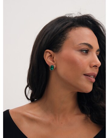 Jon Richard Gold Plated And Emerald Clip Earrings