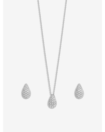 Inicio Silver Cubic Zirconia Teardrop Set