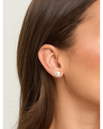 Jon Richard Cream 8mm Small Bouton Pearl Earrings