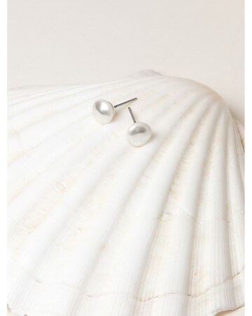 Jon Richard Cream 8mm Small Bouton Pearl Earrings