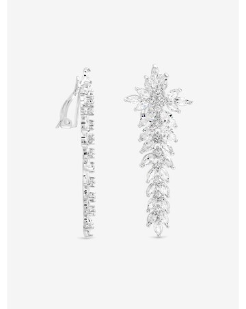 Jon Richard Silver Plated And Crystal Statement Clip Earrings