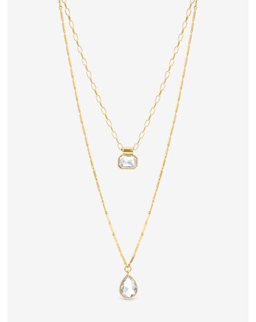 Mood Gold Crystal Double Layered Pendant