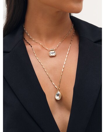 Mood Gold Crystal Double Layered Pendant