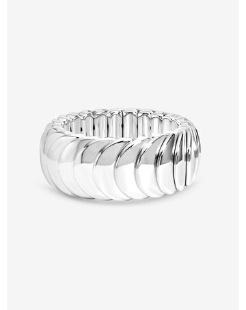 Mood Silver Plated And Polished Statement Stretch Bracelet
