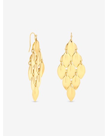 Mood Gold Plated And Polished Graduated Diamond Drop Earrings