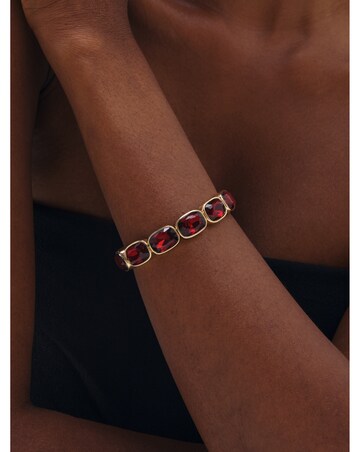 Mood Gold Plated And Red Stretch Bracelet