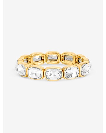 Mood Gold Plated And Crystal Stretch Barcelet