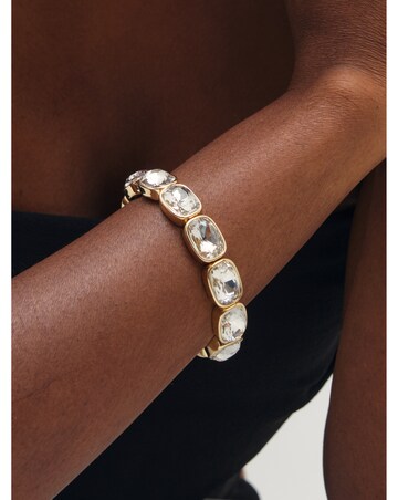 Mood Gold Plated And Crystal Stretch Barcelet