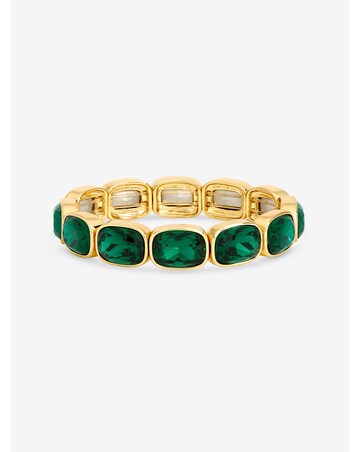 Mood Gold Plated And Emerald Stretch Bracelet