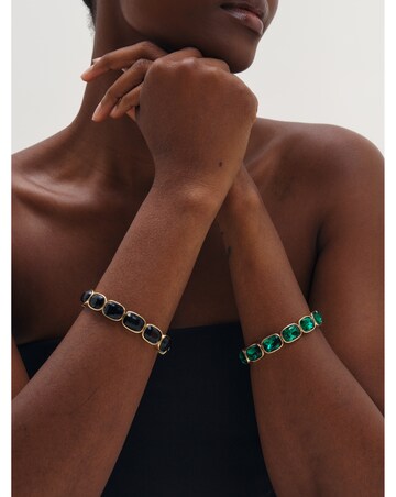 Mood Gold Plated And Emerald Stretch Bracelet