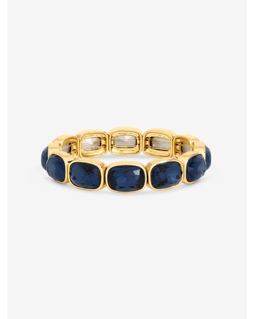 Mood Gold Plated And Blue Stretch Bracelet