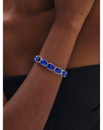 Mood Gold Plated And Blue Stretch Bracelet