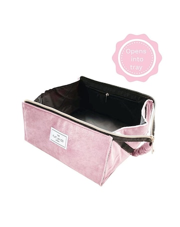 The Flat Lay Co. Makeup Box Bag - Pink Velvet