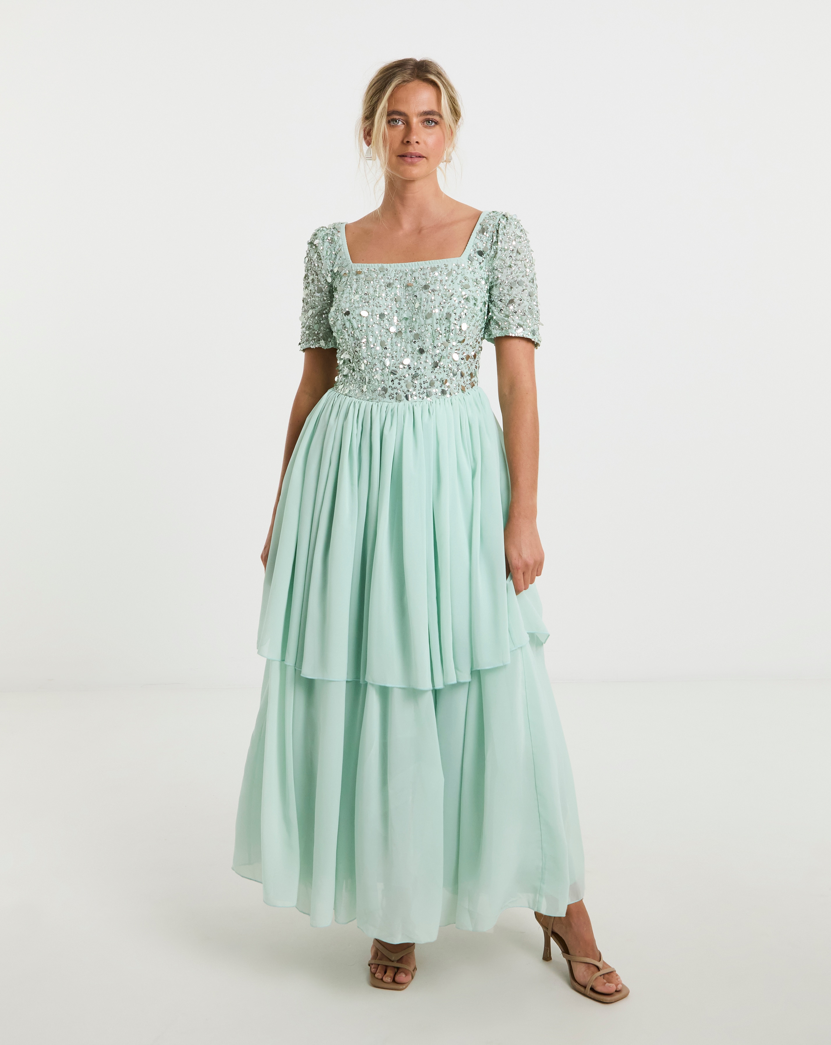 Maya Curve Sequin Maxi Dress