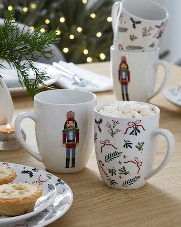 Merry Berries & Bows Nutcracker Set of 4 Mugs