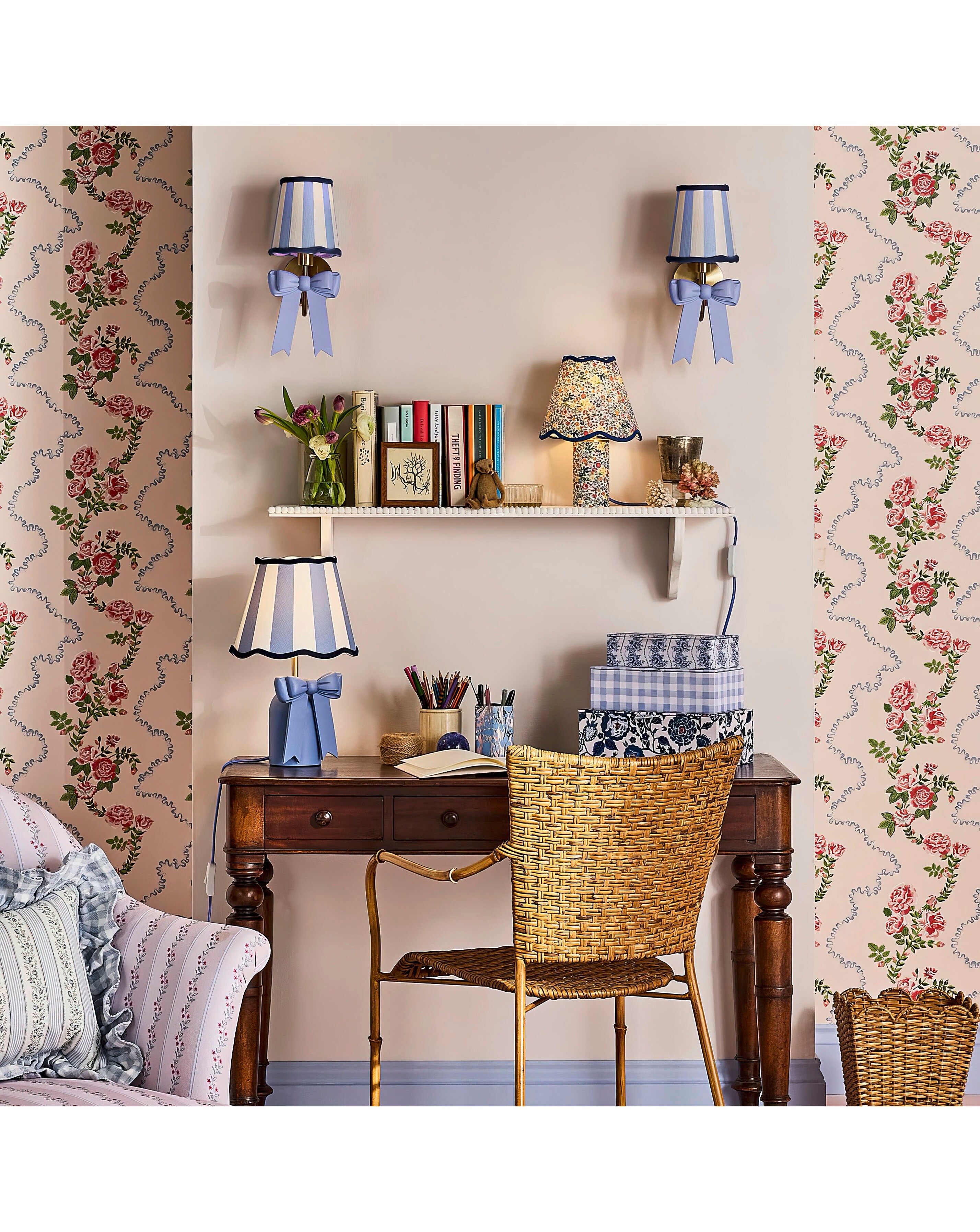 Cath Kidston Rose Flutter Pink Wallpaper
