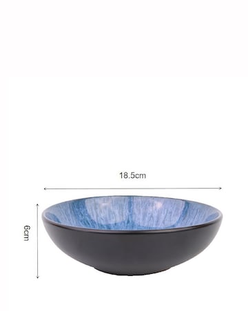 Waterside Blue Reactive Glaze 12 Piece Diner Set