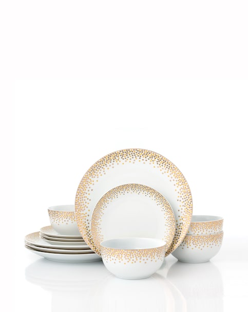 Waterside Gold Sparkle 12 PC Dinner Set