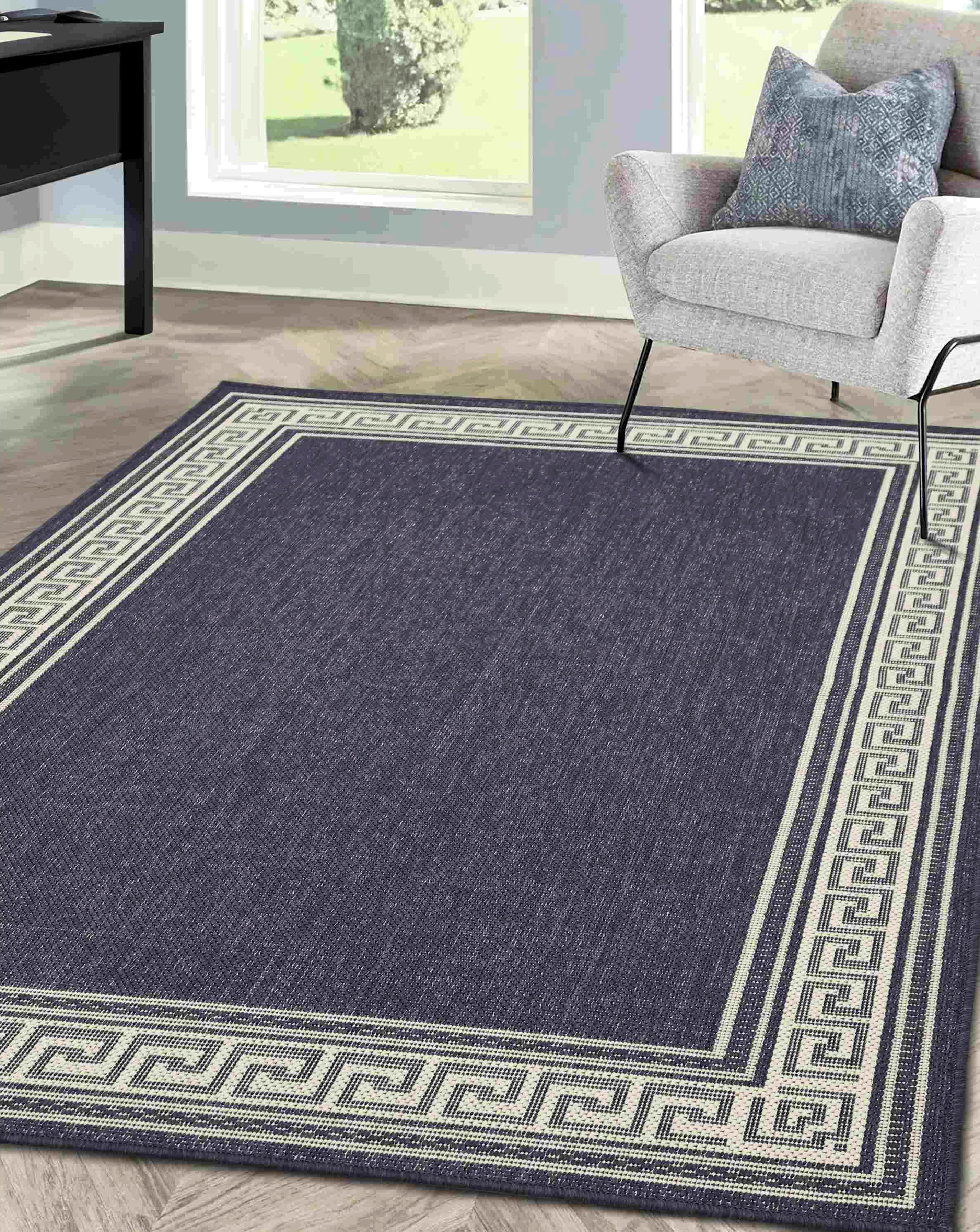 Gel Backed Greek Key Rug