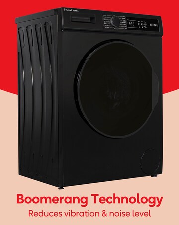 Russell Hobbs RH814W111B 8kg 1400rpm Washing Machine Black + Install