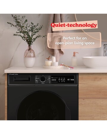 Russell Hobbs RH814W111B 8kg 1400rpm Washing Machine Black + Install