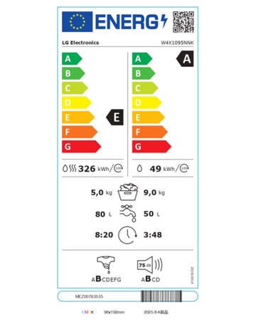 LG X10 W4X1095NNK 9kg/5kg 1400 Spin Washer Dryer - Slate Grey + Install