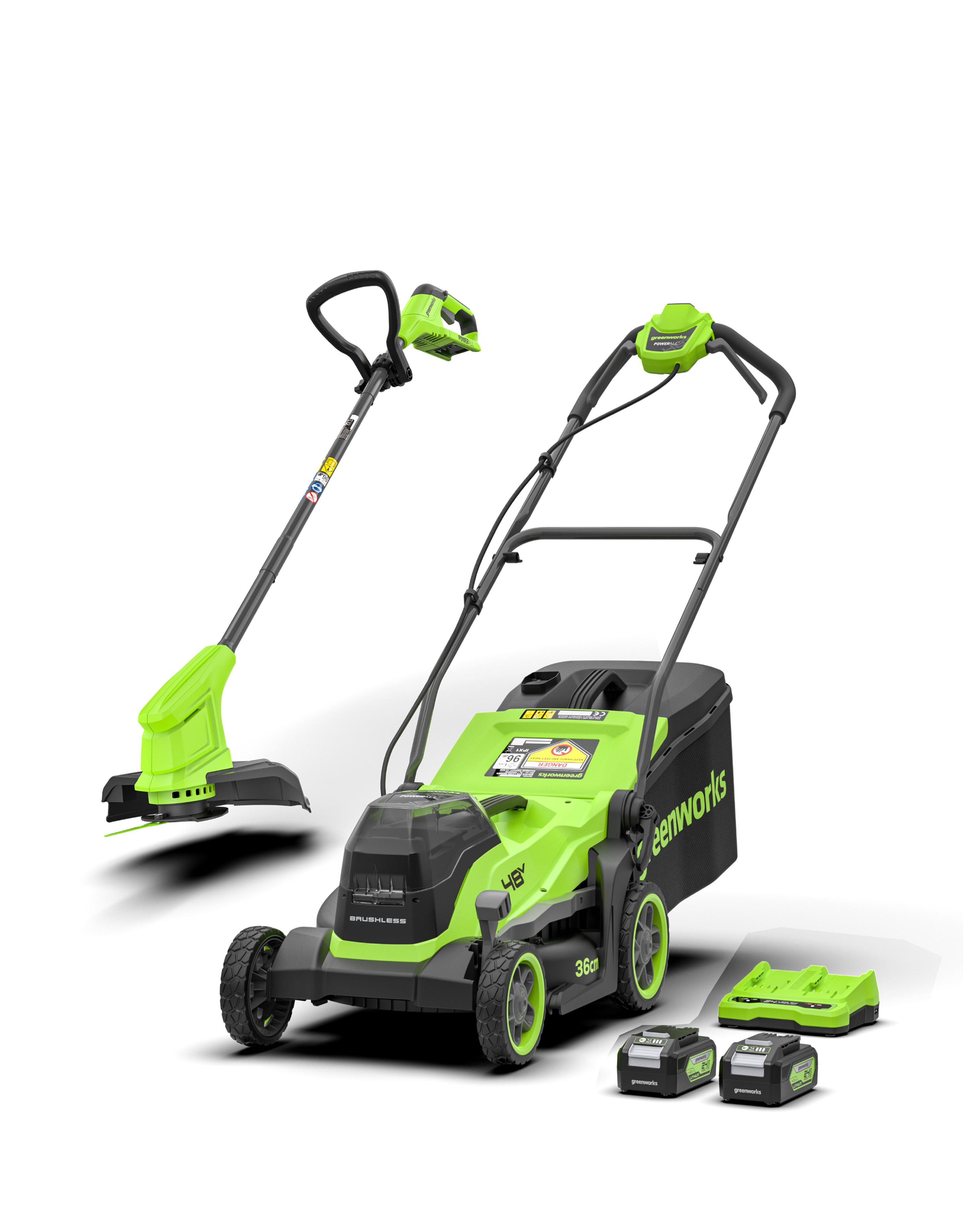 Greenworks 48V Lawnmower & Line Trimmer