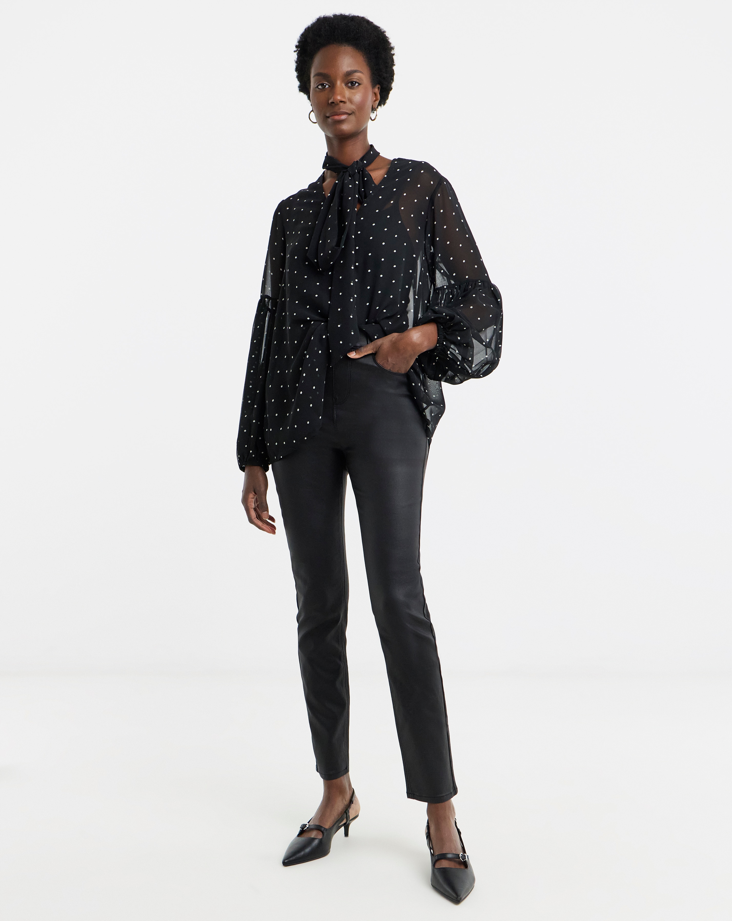 Coated Bella Slim Leg Jegging