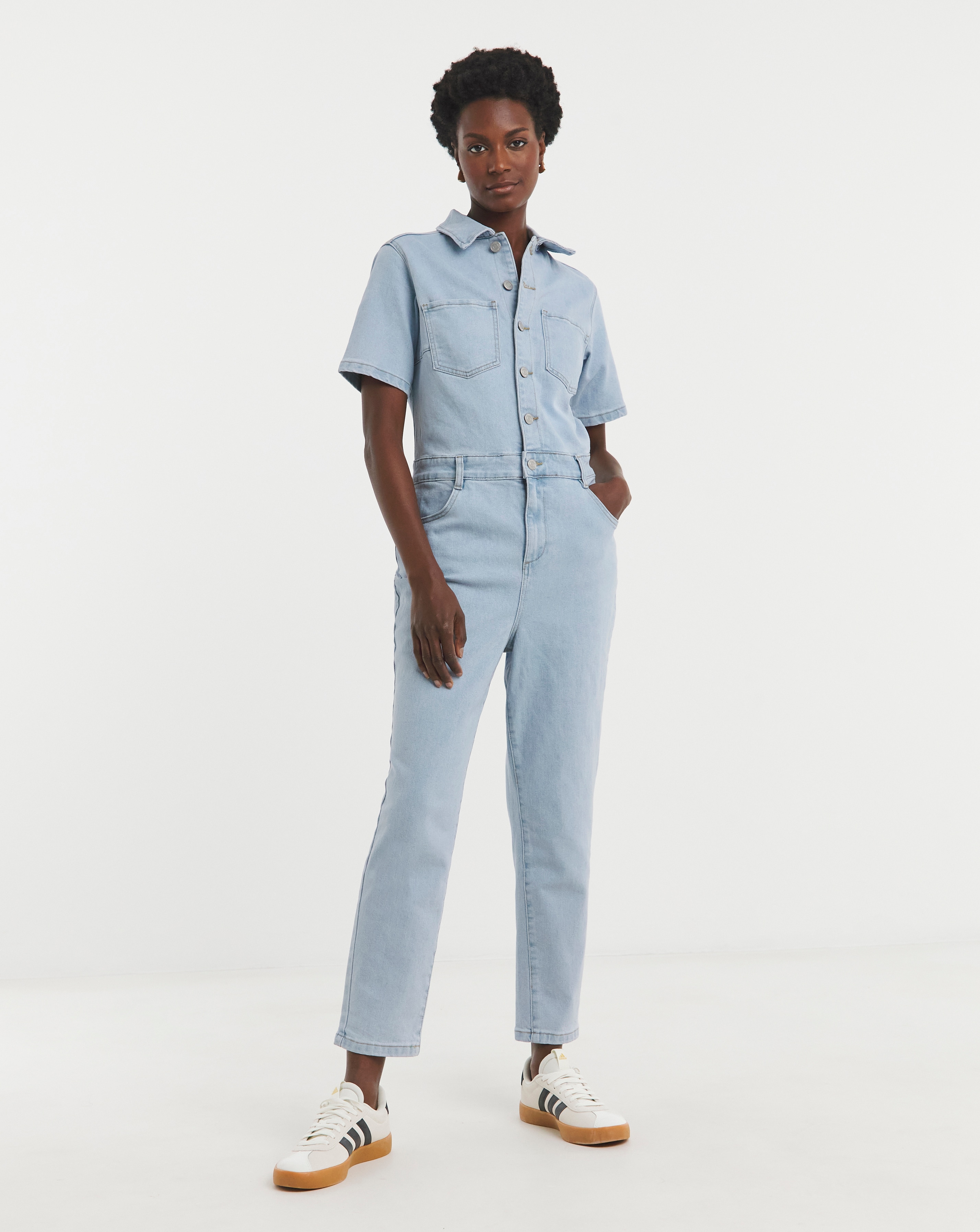 Blue Belted Waist Jumpsuit