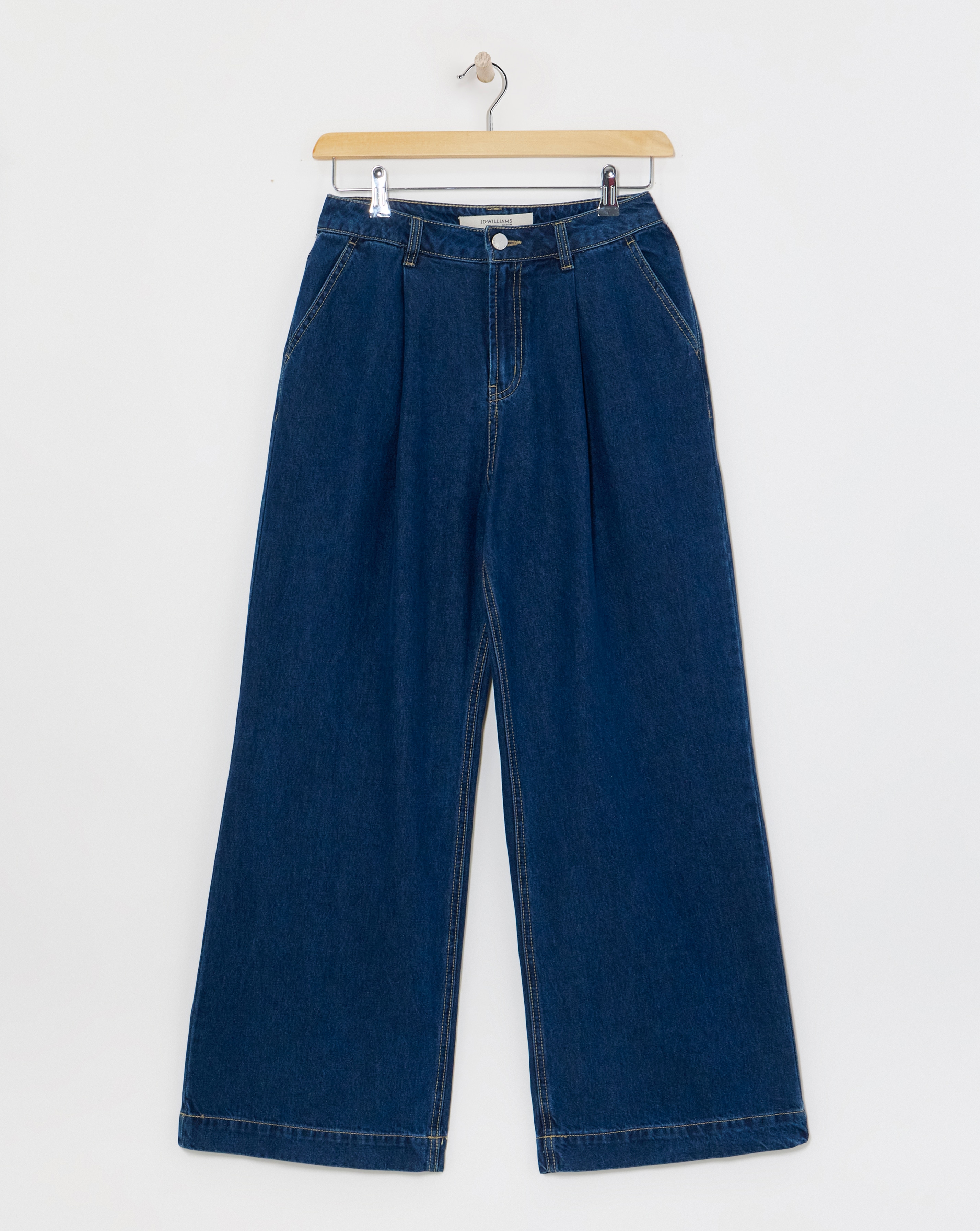 Pleat Front Wide Leg Jean