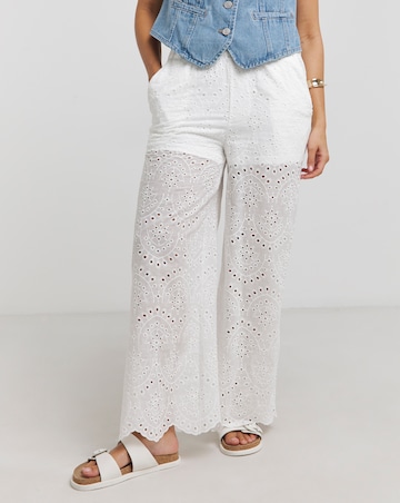 Broderie Lace Wide Leg Trouser