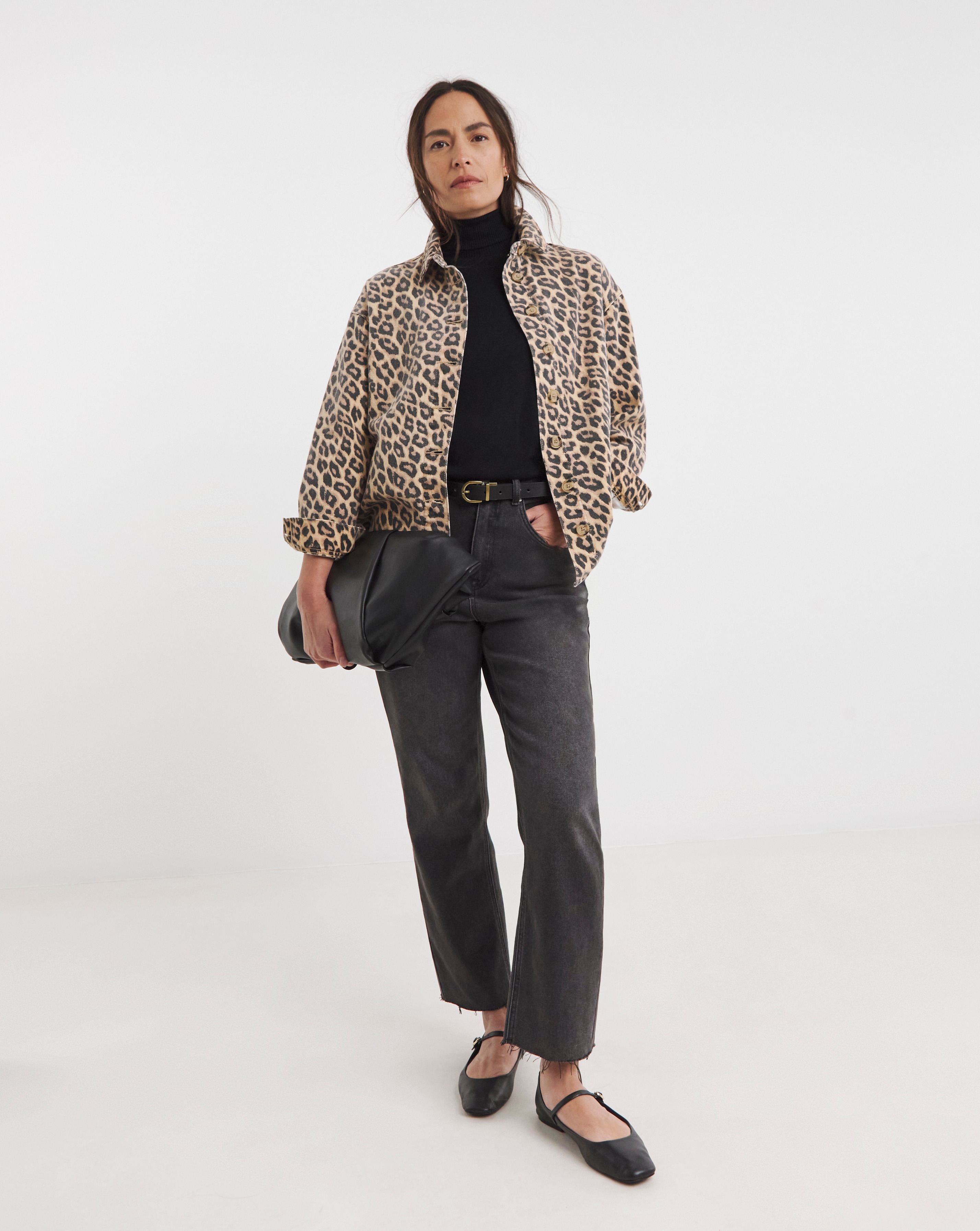 Pure Cotton Leopard Denim Jacket