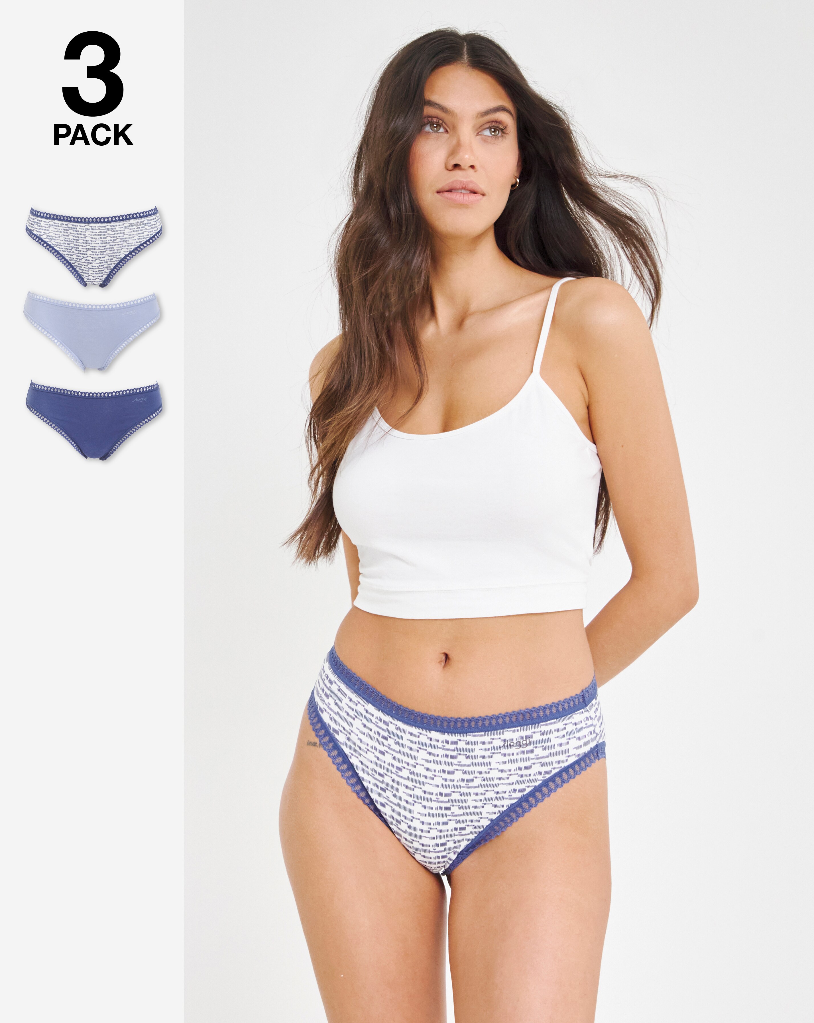 Sloggi 3Pk GoCrush Tai Knicker Blue Mult