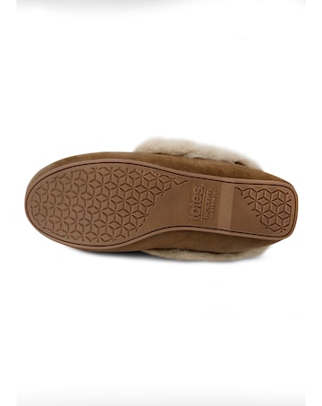 totes Ladies Real Suede Fur Lined Moccasin