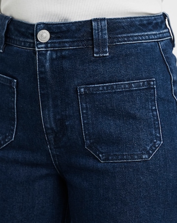Indigo Pocket Front Wide Leg Jean