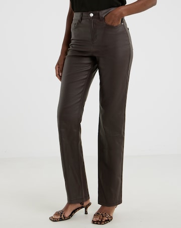 Burgundy Coated Straight Leg Jean