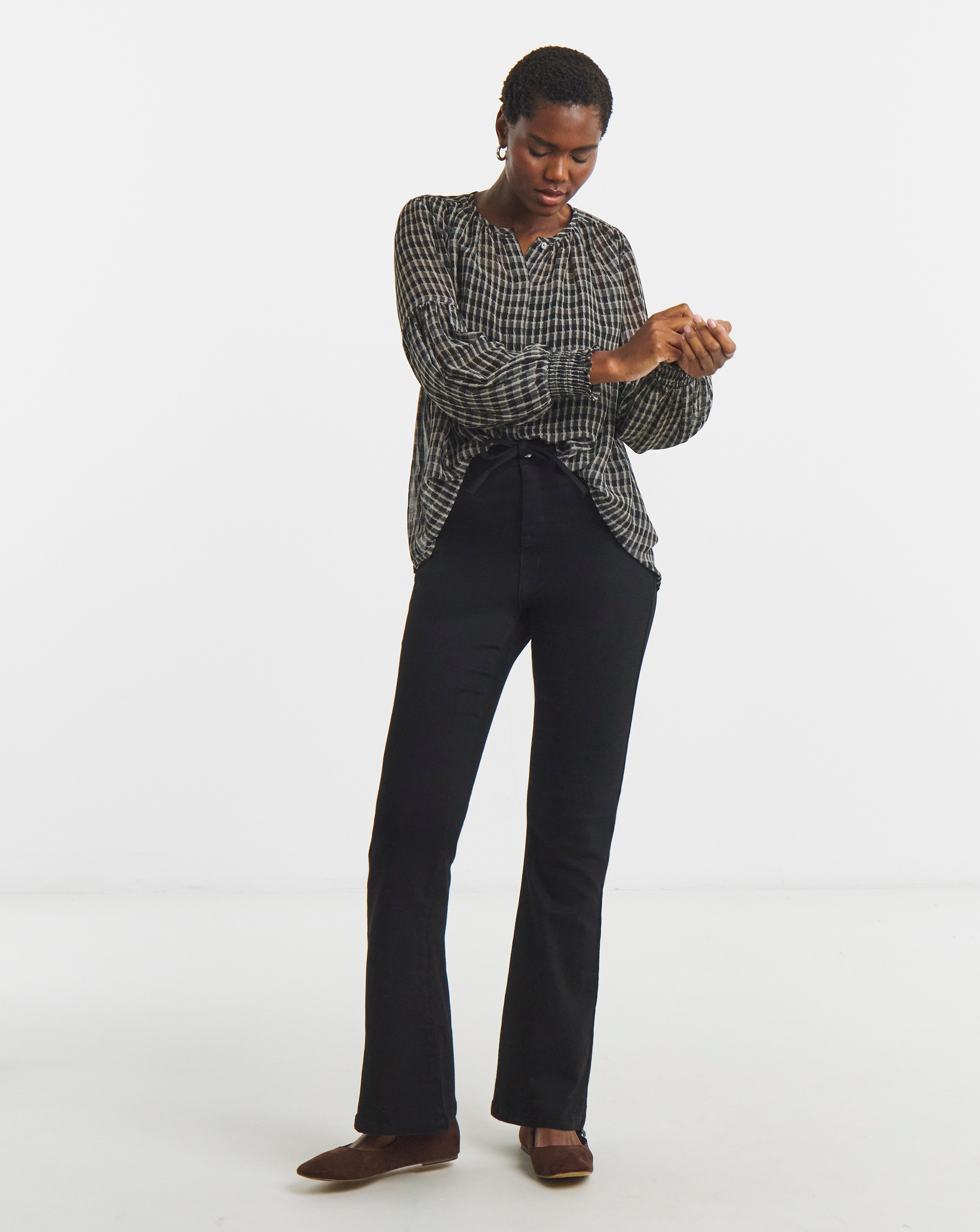 Black Fleece Lined Cosy Bootcut Jean