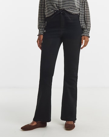 Black Fleece Lined Cosy Warm Feel Bootcut Jeans