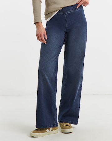 Dark Blue Retreat Wide Leg Jegging